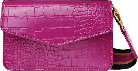 Schoudertas Croco | Fuchsia