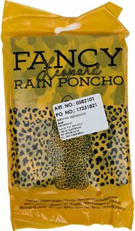 Fashion festival poncho met panterprint - Geel