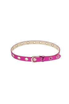 Metallic riem met gouden ringen Fuchsia PU 80