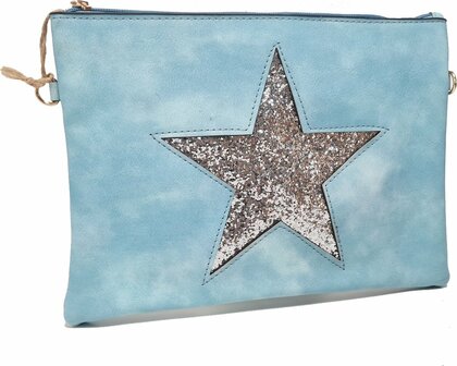 MIHELLA LICHT BLAUWE DAMES CLUTCH