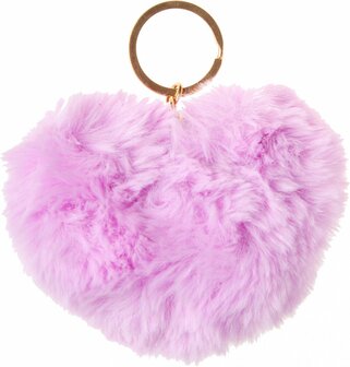 Sleutelhanger Fluffy Hart Paars