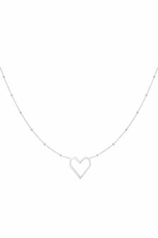 Ketting hart met dots - zilver