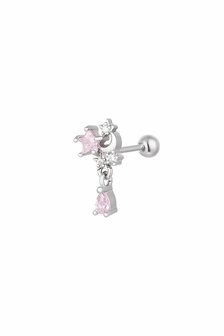 Piercing maan en ster - Sparkle collectie Roze &amp; Silver Koper