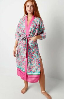 Kimono - Flowers - Paars/Blauw