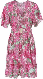 Midi Jurk Bloemenprint Roze