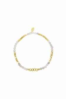 Armband basic steentjes Grijs &amp; Goud Hematiet