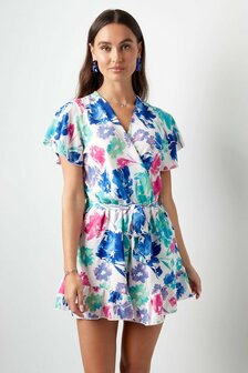 Playsuit Bloemenprint - Blauw