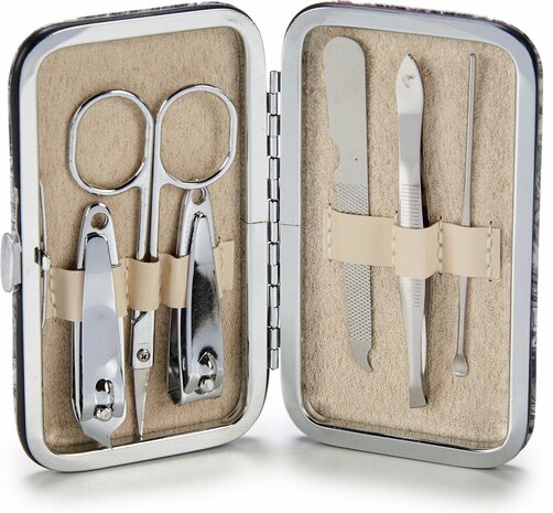 Manicure set Metallic 10,8 Cm Staal Zilver/roze