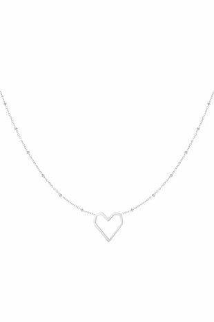 Ketting hart met dots - zilver