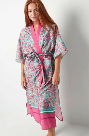 Kimono - Flowers - Paars/Blauw