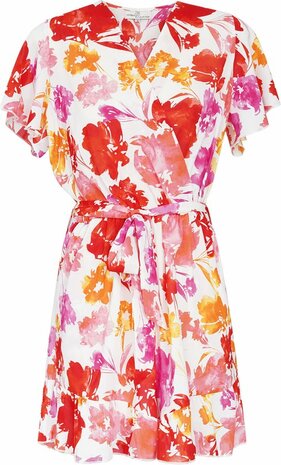 Playsuit Bloemenprint - Roze Rood